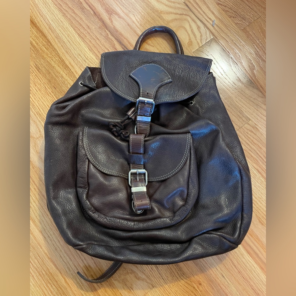 Roots Vintage Brown Leather Backpack